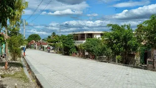 A paved street through Labarette
